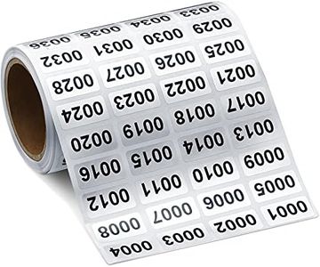 0001 to 2000 Inventory Number Sticker Labels Waterproof Self Adhesive Labels Consecutive Number Stickers for Storage Organizing Boxes Classification 0.39 x 0.78 Inch