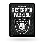 Rico Industries NFL Football Las Vegas Raiders Carbon Fiber 8.5" x 11" Carbon Fiber Metal Parking Sign - Great for Man Cave, Bed Room, Office, Home Décor