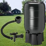 210 Litre Large Black Water Butt Rain Collector Complete With Stand, Filler, Tap & Lockable Lid