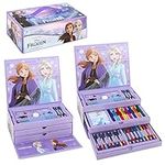 Frozen Kids 43pc Colouring Art Stationery Set with Watercolour Felt Tip Pens Crayons and Pencils Travel Set for Children