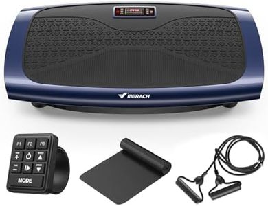MERACH Vibration Plate Exercise Machine, 3D & 4D Vibration Plate with 2 Tension Ropes LED Display, Whole Body Vibration Platform for Women Men, Exercise Equipment for Home