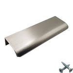 M4TEC Bar Kitchen Cabinet Door Handles Cupboards Drawers Bedroom Furniture Concealed Finger Edge Pull Handle Brushed Stainless Steel. VD3 Series: 96 mm Pack of 10