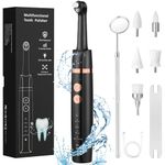 EMOCCI PRO Electric Tooth Polisher, Rechargeable Teeth Whitening Kit for Cleaning Plaque Removal IPX6 Waterproof Teeth Stain Remover with LED Light 5 Replacement Heads and 5 Modes