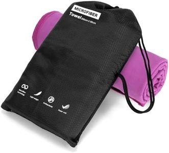 Muztaga Microfiber Beach Towel-Perfect for Travel, Sports, Camping, Swimming, Yoga, Gym- Quick Dry, Sand Free, Compact, Lightweight, Absorbent (Purple, Medium(130x70cm, 51x27”))