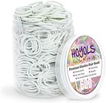 HOYOLS 3/4 Inch White Hair Rubber Bands for Hair Ties, Small Elastics Bands Ponytail Holders for Women Baby Girls Kids Thick Hair Mini Student Crafts Office 600pcs (M) Latex-Free