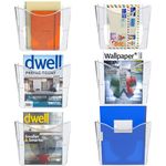 EasyPAG 6 Pocket Portrait A4 Clear Acrylic Hanging Wall File Holder Mail Organiser Magazine Storage,Pack of 6