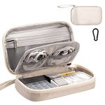 OrgaWise Accessories Bag Travel Electronics Organiser Cables Case for Power Bank, Charging Cable, Power Bank,Tablet, ect (S2-Beige)