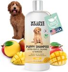 Puppy Shampoo & Conditioner | Made in USA | Organic Ingredients | Tear Free | Best Shampoo for Puppies | Sensitive & Itchy Skin Wash | Oatmeal Bathing | Tearless, Mango, 8oz [We Love Doodles]