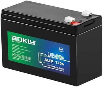 A AOKLY 12V 6Ah LiFePO4 Battery Rechargeable Deep Cycle Lithium Iron Battery for Fish Finder, UPS