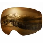 OutdoorMaster Ski Goggles PRO Lens - 20+ Different Colors (VLT 25% Polarized Brown Lens with Free Carrying Pouch)