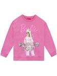 Barbie Girls' Sequined Sweatshirt Kids Long Sleeve Sweater Pink 7