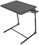 Portable Table Adjustable Folding Table, Lounge, Bedroom Furniture, Living, Tv, Multi Function With Cup Holder