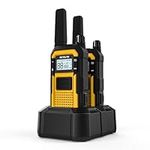 Retevis RB648 Walkie Talkie, Waterproof Two Way Radio IP67, Fallproof, Dustproof, Advanced Triple Proof, Dual PTT, 2000mAh Type C, Vibration SOS Walkie Talkies for Outdoor (2 Pack, Yellow)