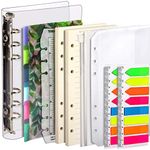 Personal Binder Notebook Refills Set, Teenitor A6 Loose-leaf Binder with Page Dividers, 2 Packs A6 Lined Paper Refills, 1pcs A6 Zipper Binder Pockets & 2-pocket Bag, 320pcs Index Note Tabs & Ruler