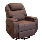 Pro Rider Mobility Riser and Recliner Chairs with 48 Hour Delivery - Dorchester Dual Motor Electric Recliner Armchair for Living Room PU Brown Leather Reclining Chairs Remote Control Riser Recliner