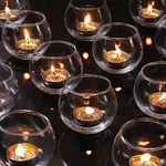 LAMORGIFT 36Pcs Glass Tealight Cand