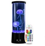 DoRight RGB LED Jellyfish Lamp USB DC 5V Jellyfish Tank Table Lamp with Remote Control Aquarium Night Light 16 Colour Changing Mood Lights Sensory Lights Jelly Fish Lava Lamps for Kids 1 Pack