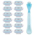 12 Pcs Women'S Razor Blades Refills, Compatible with Gillette Venus Smooth Razor, 3 Layer Blade Washable Easy to Replace Deliver an Extra Smooth Shave that Lasts