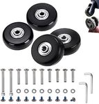 45mm Set of 4 Luggage Suitcase Replacement Wheels for Trolley Case Wheels Travel Bags Caster Inline Roller Skating Roller Swivel Rubber Wheels Bearings Repair Kits with Axles 30mm&35mm&60mm