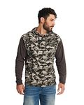 Caterpillar CAT Mens Hooded Breathable Long Sleeve T Shirt Hoodie Stone Camo