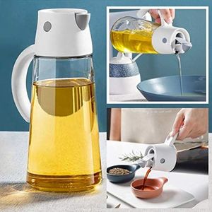 Auto Flip Olive Oil Dispenser Bottle,22 OZ Drip Free Vinegar Dispenser With Automatic Cap, Oil Pourer Dispensing Bottles for Kitchen Cooking