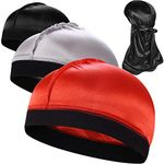 3PCS Silky Stocking Wave Caps, Compression Cap for Men Doo Rag, Award 1 Durag,F