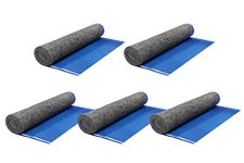 AMERIQUE 691322319569 Blue 500SQFT 5TH Generation Extreme Quiet Super Heavy Duty Felt 3-in-1 Underlayment Padding with Tape & Vapor Barrier, 3.2MM Royal, 500 Square Feet