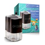 Officeline Electric Pencil Sharpener - for School and Classroom, Helical Steel Blade Sharpens All Pencils Including Color, Auto-Stop Feature, Ultra-Portable - Batteries Included