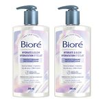 Bioré Hydrate & Glow Gentle Face Cleanser Duo, Dermatologist Tested, Cruelty Free, Hydrating Cleanser (Pack of 2)