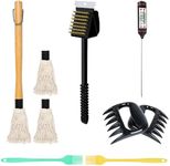 BBQ Mop and Grill Brush Set - ZQDFLME Outdoor Grill Tools Accessories (10pcs)