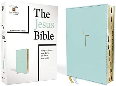 The Jesus Bible, NIV Edition, (With Thumb Tabs to Help Locate the Books of the Bible), Leathersoft, Teal, Thumb Indexed, Comfort Print