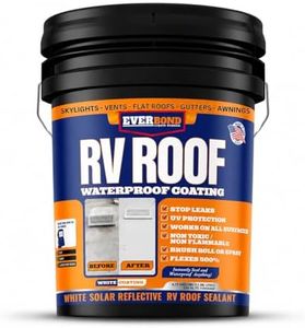 Everbond Liquid Rubber RV Roof Coating - Roof Sealant for Camper Roofs, Trailers, Motorhomes, and Metal Buildings - Roof Cooling White 4.75 Gallon - Made in USA