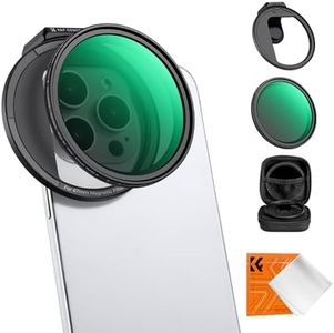 K&F Concept Clip On 67mm Variable ND2-32 Magnetic Phone Lens Filter Kit, Phone Clip with Magnetic Adapter Ring/Cold Shoe/Locking Knob, Neutral Density Filter for iPhone 15 Pro Max 14 13