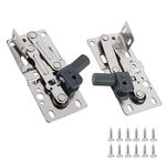 2 pcs flip Out Tray Hinges, Soft Close Dump Tray Hinges, 45 Degree Pivot Hinges, Standard Sink Hinges Scissor Type Hinges (Steel)