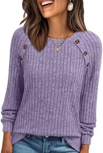 AUTOMET Womens Long Sleeve Tshirts Casual Tunic Work Tops Winter Plus Size Sweaters Date Night Outfit 2026 Dressy Blouse Light Purple XL