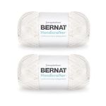 Bernat Handicrafter Cotton Off White Yarn - 2 Pack of 400g/14oz - Cotton - 4 Medium (Worsted) - 710 Yards - Knitting/Crochet