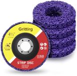 Grittirg 4-1/2" x 7/8" Strip Discs Rust & Paint Removal for Angle Grinder | 5 Pack paint stripping disc, Rust & Oxidation Remover disc for Metal, Wood, Fiberglass - Non-Damaging Surface Preparation