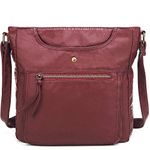 Scarleton Crossbody Shoulder Bag for Women, Ultra Soft Washed Vegan Leather, Burgundy, H181220