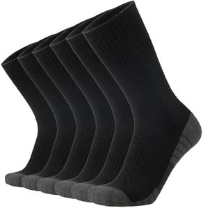 ONKE Max Full Cushion Crew Socks for Men M-XXL Athletic Work Boots Heavy Duty Steel Toe Thick Warm Moisture Wicking Control(Black XL)