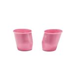 Doidy Mini Cup Set of 2, for Newborn & Baby 0 Months +, Open Measuring Cup Suitable for Water & Milk, Ergonomic Slanted Design for Feeding Liquids (Pink)