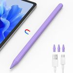 8 Mins Fast Charge Stylus Pen for iPad,Active Pencil for Apple iPad 2018-2023,Palm Rejection Tilt Sensitivity Magnetic Pen Work for iPad Pro 11" & 12.9",iPad 6-10,iPad Air 3/4/5,iPad Mini 5/6, Purple