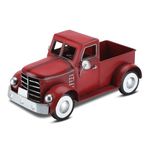 Addbliss Red Truck Farmhouse Table Decor, Farm Metal Car Trucks Basket for Indoor and Outdoor, Vintage Pick-up Desktop Storage, Decorative Home Christmas Decorations