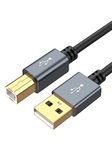 CableCreation Printer Cable 10FT, USB 2.0 A Male to B Male Scanner Cord, USB Cable Type B Compatible with HP, Cannon, Brother, Dell, Xerox Printer, Black