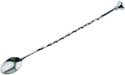 Buddy's Bar - 1 Cucchiaio da Bar, Cucchiaio da Bar di Alta qualità in Acciaio Inossidabile lucidato, Manico a Spirale con pestello, Lavabile in lavastoviglie, Lungo 27 cm