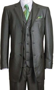 Fortino Landi High Fashion Suit with Edged Notch Lapel 5909V-Olive-60R