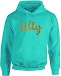 Hippowarehouse Personalised Name Glitter Unisex Hoodie Hooded top (Specific Size Guide in Description)