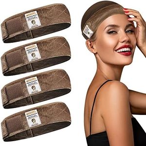 MYKURS Wig Grip para Mantener la Peluca en Su Sitio, Cintas Antideslizantes para Peluca, Cintas para Asegurar la Peluca, 4 Unidades