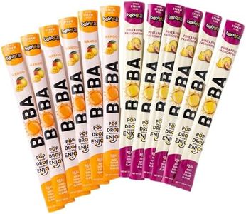 Boba Lab Boba Straw – Real Fruit Juice & Clean Ingredients | Single-Serve Bursting Boba Straw for Drinks & Desserts | Instant On-the-Go Bubble Tea - Made in USA (12 straw, Tropical)