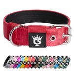 TSPRO Tactical Dog Collar Military Grade Strong Dog Collar Thick Dog Collar Heavy Duty Metal Buckle Dog Collar for Small Dogs(RED-S)