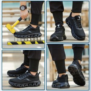 Steel Toe Safety Trainers, Black – Men’s Size 8 UK